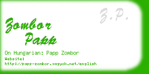 zombor papp business card